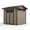 Abri de jardin 240 x 180 x 220 cm en résine beige anthracite avec double porte ventilée