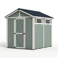 Abri de jardin 190 x 110 x 200 cm en résine vert sauge avec toit incliné