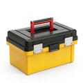 Boîte à outils 48 x 25 x 24 cm en plastique jaune noir avec poignée de transport