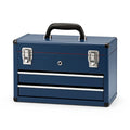 Coffre à outils 60 x 30 x 45 cm en acier bleu avec 3 tiroirs portable