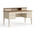 Bureau avec rangements 140 x 60 x 110 cm bois beige et brun style rétro