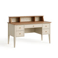 Bureau avec rangement 140 x 60 x 120 cm en bois beige et noyer style scandinave