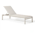 Chaise longue 195 x 65 x 85 cm en métal et textile beige inclinable pour extérieur