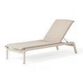Chaise longue 200 x 65 x 35 cm métal et textile beige réglable pour extérieur
