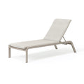 Chaise longue 200 x 70 x 90 cm en aluminium et tissu beige réglable pour extérieur