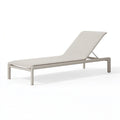 Chaise longue 200 x 70 x 90 cm en aluminium et toile textile beige à dossier réglable pour extérieur