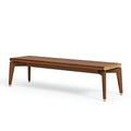 Banc 180 x 40 x 45 cm en bois brun avec métal doré - style contemporain