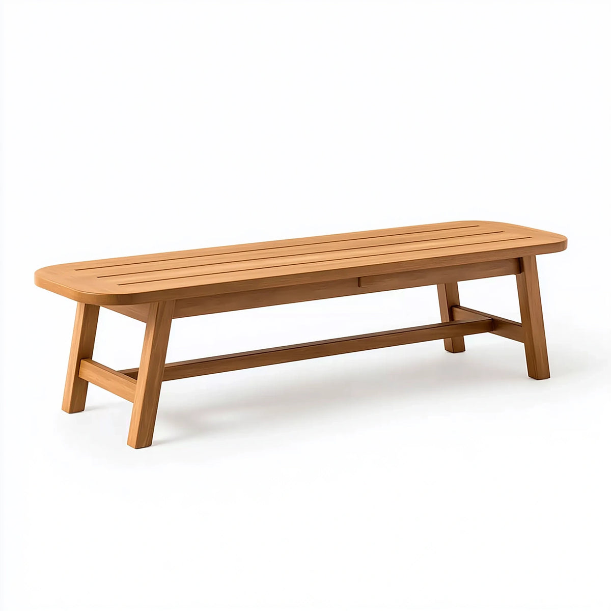 Banc de jardin 120 x 40 x 45 cm en bois marron à lattes style contemporain