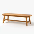 Banc de jardin 180 x 40 x 45 cm en bois naturel à lattes style contemporain