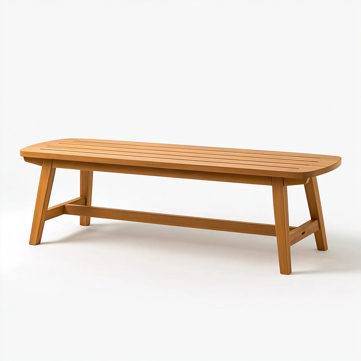 Banc de jardin 180 x 40 x 45 cm en bois naturel à lattes style contemporain